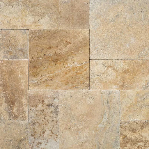 Tuscany Porcini 10 Kits Pattern Tumbled Travertine Paver