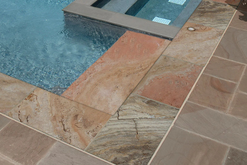 Tuscany Porcini 12x24 HUFB Travertine Pool Coping