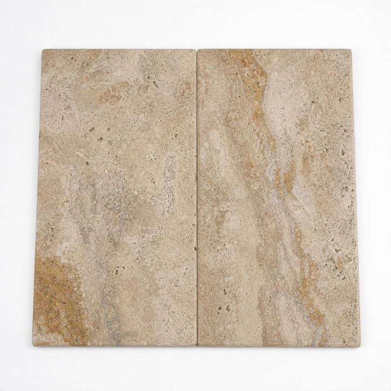 Tuscany Porcini 12x24 HUF 3CM Travertine Pool Coping close-up