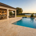 Tuscany Porcini 12x24 HUFB Travertine Pool Coping — Swimming Pool pool edge coping