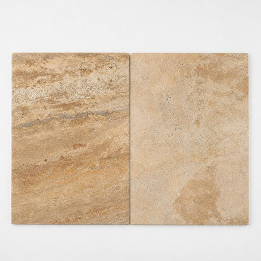 Tuscany Porcini 16x24 Tumbled Travertine Paver close-up
