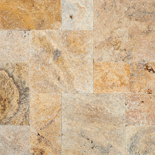 Tuscany Scabas 10 Kits Pattern Tumbled Travertine Paver