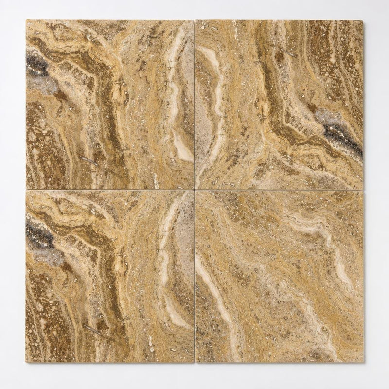 Tuscany Scabas 18x18 HF Travertine Tile close-up