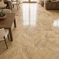 Tuscany Scabas 18x18 HF Travertine Tile — Dining Room floor