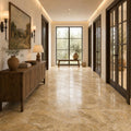Tuscany Scabas 18x18 HF Travertine Tile — Hallway floor