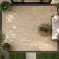 Tuscany Scabas 8x16 Tumbled Travertine Paver — Backyard patio