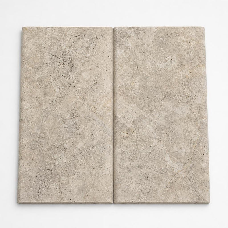 Tuscany Silver 12x24 HUF 5CM Travertine Pool Coping close-up