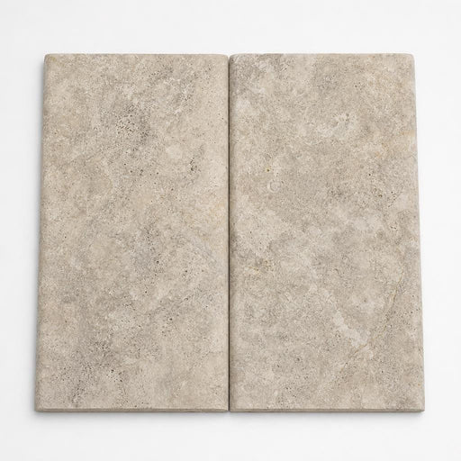 Tuscany Silver 12x24 HUF 5CM Travertine Pool Coping close-up