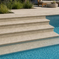 Tuscany Silver 12x24 HUF 5CM Travertine Pool Coping — Swimming Pool pool step edge