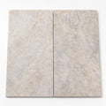 Tuscany Silver 12x24 HUFB 5CM Eased Edge Travertine Pool Coping close-up