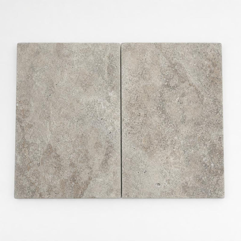 Tuscany Silver 16x24 Eased Edge HUFB 5CM Travertine Pool Coping close-up