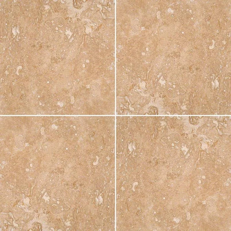 Tuscany Walnut 12x12 HF Travertine Tile