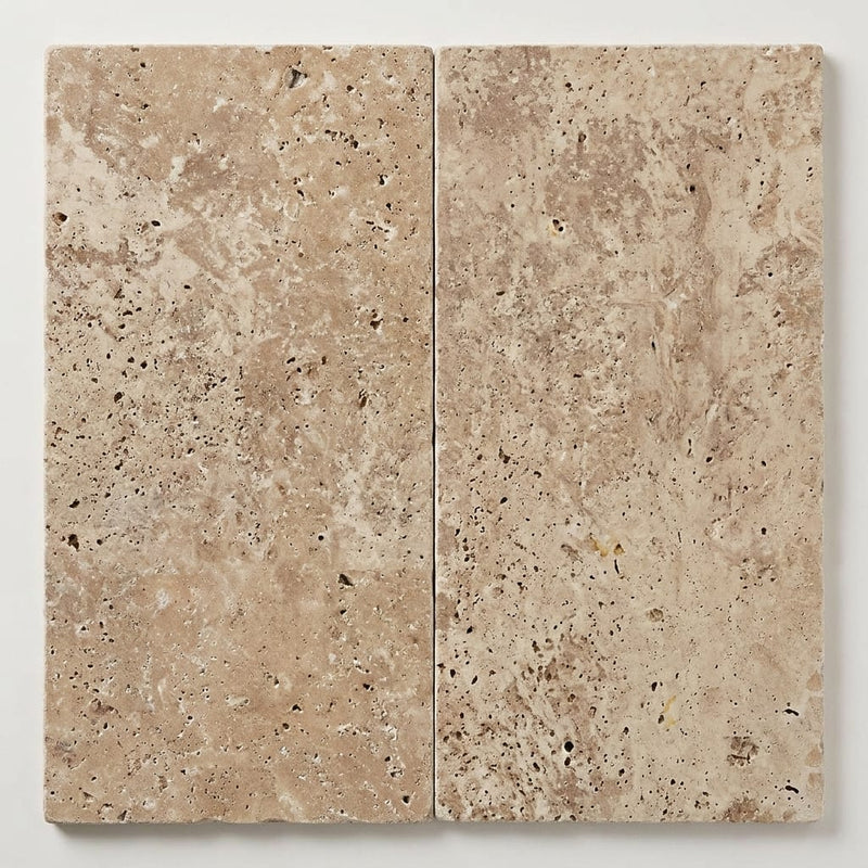 Tuscany Walnut 12x24 HF Travertine Tile close-up