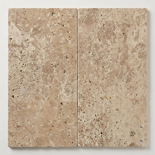Tuscany Walnut 12x24 HF Travertine Tile close-up