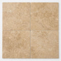 Tuscany Walnut 16x16 Tumbled Travertine Paver close-up