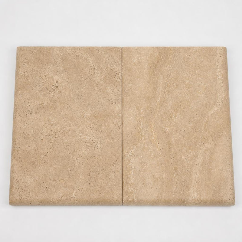 Tuscany Walnut 16x24 HUFB 5CM Double Travertine Pool Coping close-up