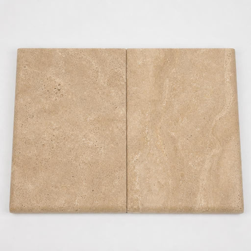 Tuscany Walnut 16x24 HUFB 5CM Double Travertine Pool Coping close-up