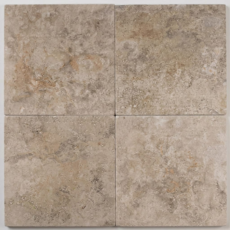 Tuscany Walnut 18x18 HF Travertine Tile close-up