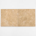 Tuscany Walnut 24x24 Tumbled Travertine Paver close-up