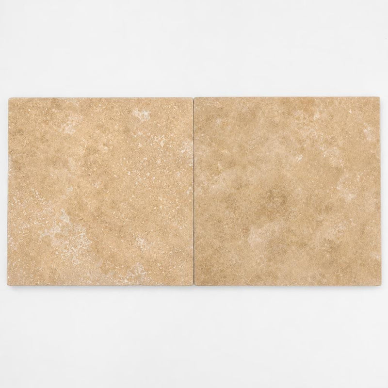 Tuscany Walnut 24x24 Tumbled Travertine Paver close-up