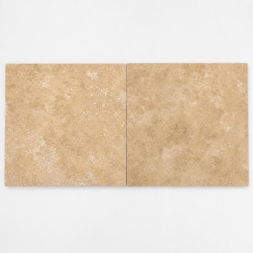 Tuscany Walnut 24x24 Tumbled Travertine Paver close-up