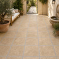 Tuscany Walnut 24x24 Tumbled Travertine Paver — Courtyard paving