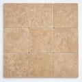 Tuscany Walnut 8x8 Tumbled Travertine Paver close-up