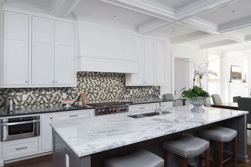 Urban Tapestry Hexagon Pattern Misc. 0.24 Inch Recycles Glass Mosaic Tile