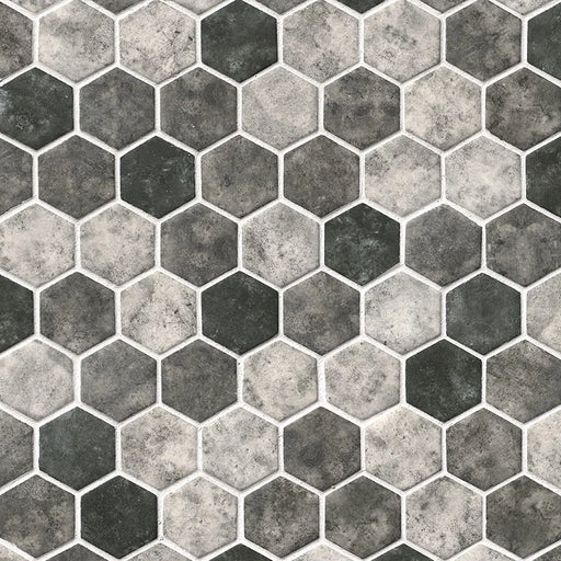 Urban Tapestry Hexagon Pattern Misc. 0.24 Inch Recycles Glass Mosaic Tile