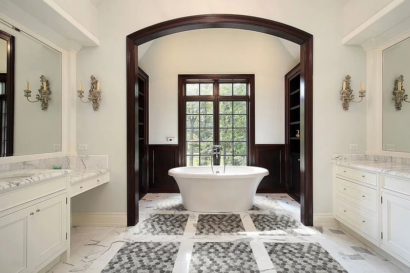 Urban Tapestry Hexagon Pattern Misc. 0.24 Inch Recycles Glass Mosaic Tile