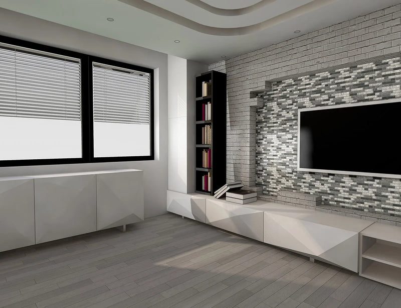 Urban Tapestry Interlocking Pattern Misc. 0.24 Inch Recycles Glass Mosaic Tile