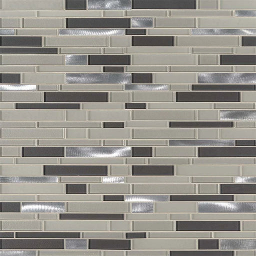 Urbanka Interlocking Pattern Misc. 0.24 Inch Glass Metal Mosaic Tile