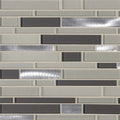 Urbanka Interlocking Pattern Misc. 0.24 Inch Glass Metal Mosaic Tile