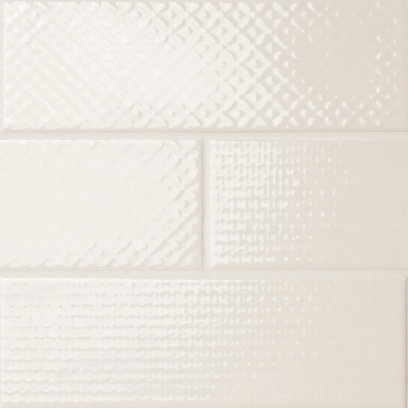 Urbano Crema 3D Mix 4x12 Glossy Ceramic Tile