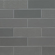 Urbano Graphite 3D Mix 4x12 Glossy Ceramic Tile