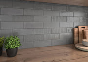 Urbano Graphite 3D Mix 4x12 Glossy Ceramic Tile