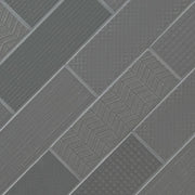 Urbano Graphite 3D Mix 4x12 Glossy Ceramic Tile