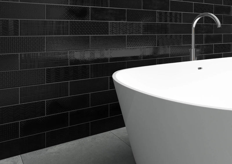 Urbano Ink 3D Mix 4x12 Glossy Ceramic Tile