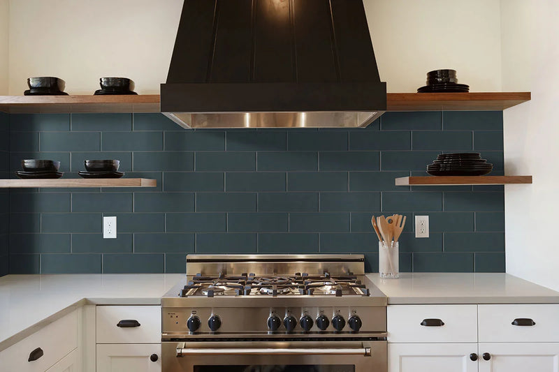 Urbano Navy 4x12 Glossy Bullnose Ceramic Tile Trim
