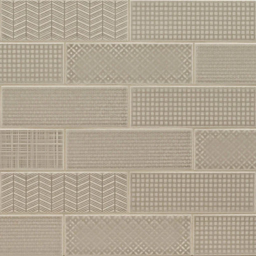 Urbano Warm Concrete 3D Mix 4x12 Glossy Ceramic Tile