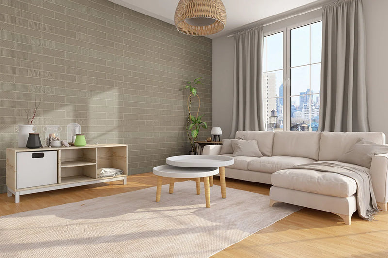 Urbano Warm Concrete 3D Mix 4x12 Glossy Ceramic Tile