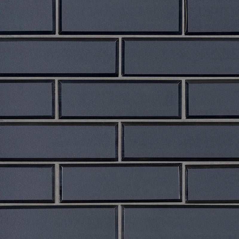 Vague Blue Subway 2x6 Glossy Glass Tile