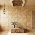 Valencia Travertine 12x12 Tumbled Travertine Tile — Hallway floor