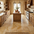 Valencia Travertine 12x12 Tumbled Travertine Tile — Kitchen floor