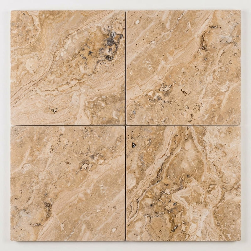Valencia Travertine 18x18 Filled & Honed Travertine Tile close-up