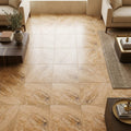 Valencia Travertine 18x18 Filled & Honed Travertine Tile — Family Room floor