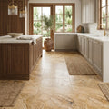 Valencia Travertine 18x18 Filled & Honed Travertine Tile — Kitchen floor