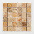 Valencia Travertine 2x2 Tumbled Travertine Mosaic close-up
