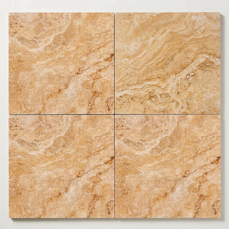 Valencia Travertine 24x24 Filled & Honed Travertine Tile close-up