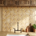 Valencia Travertine 4x4 Tumbled Travertine Tile — Kitchen backsplash